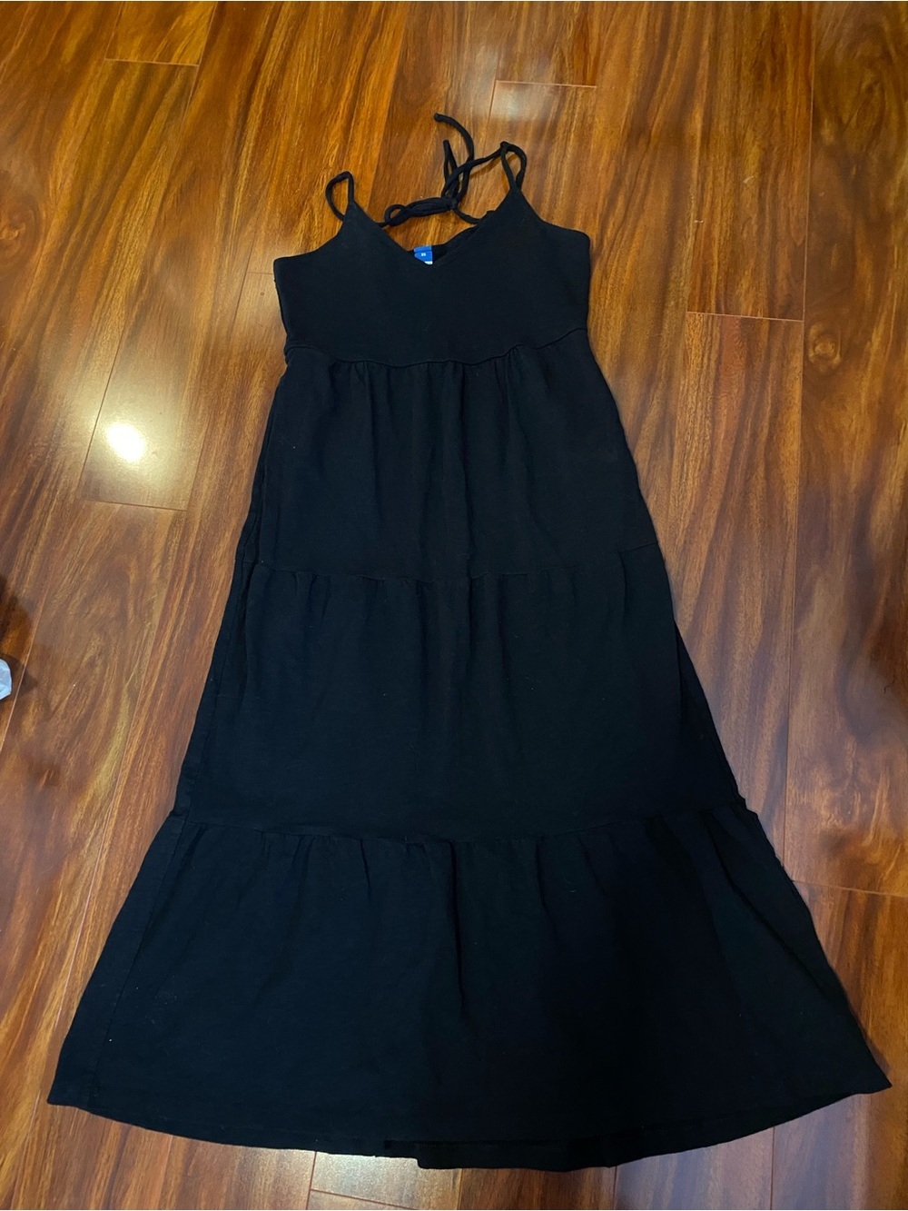 Old Navy Black Tiered Maxi Sundress A-line Cotton